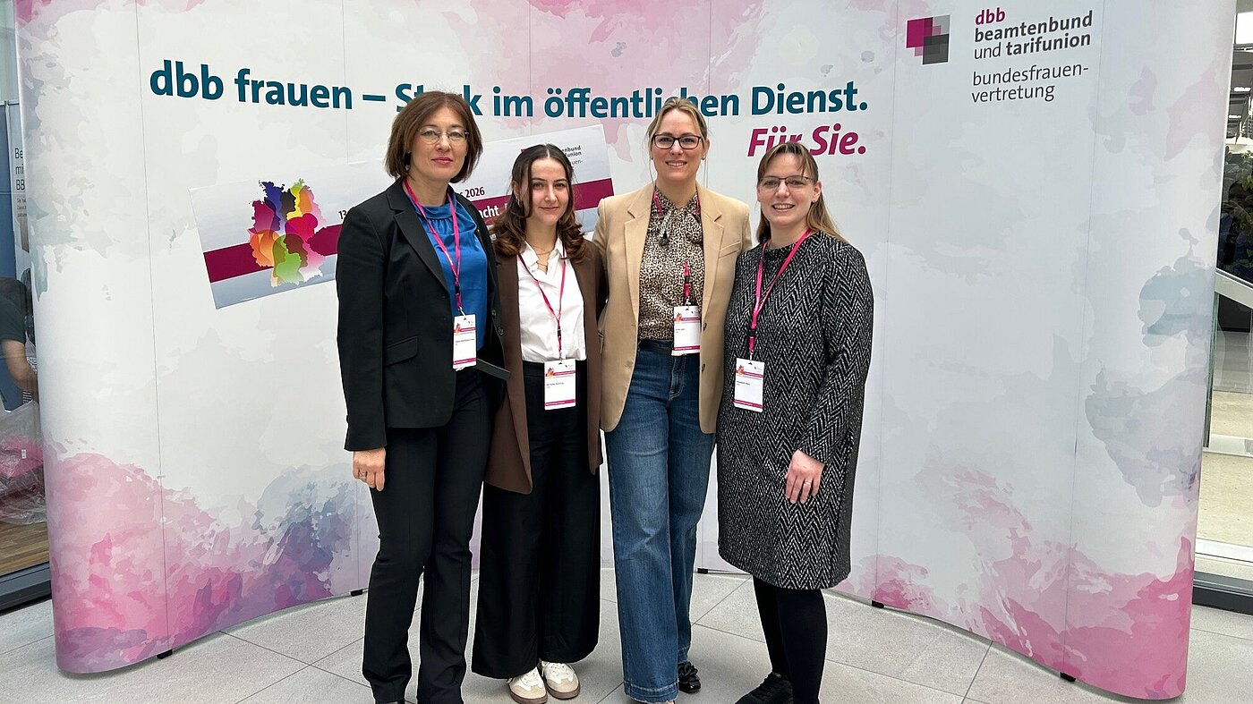20260408bundesfrauenkongress Delegierte vbb frauen von links nach rechts: Tatjana Kharitonova-Felser, Michelle Amlung, Katja John, Elisabeth Benz 20260408bundesfrauenkongress
