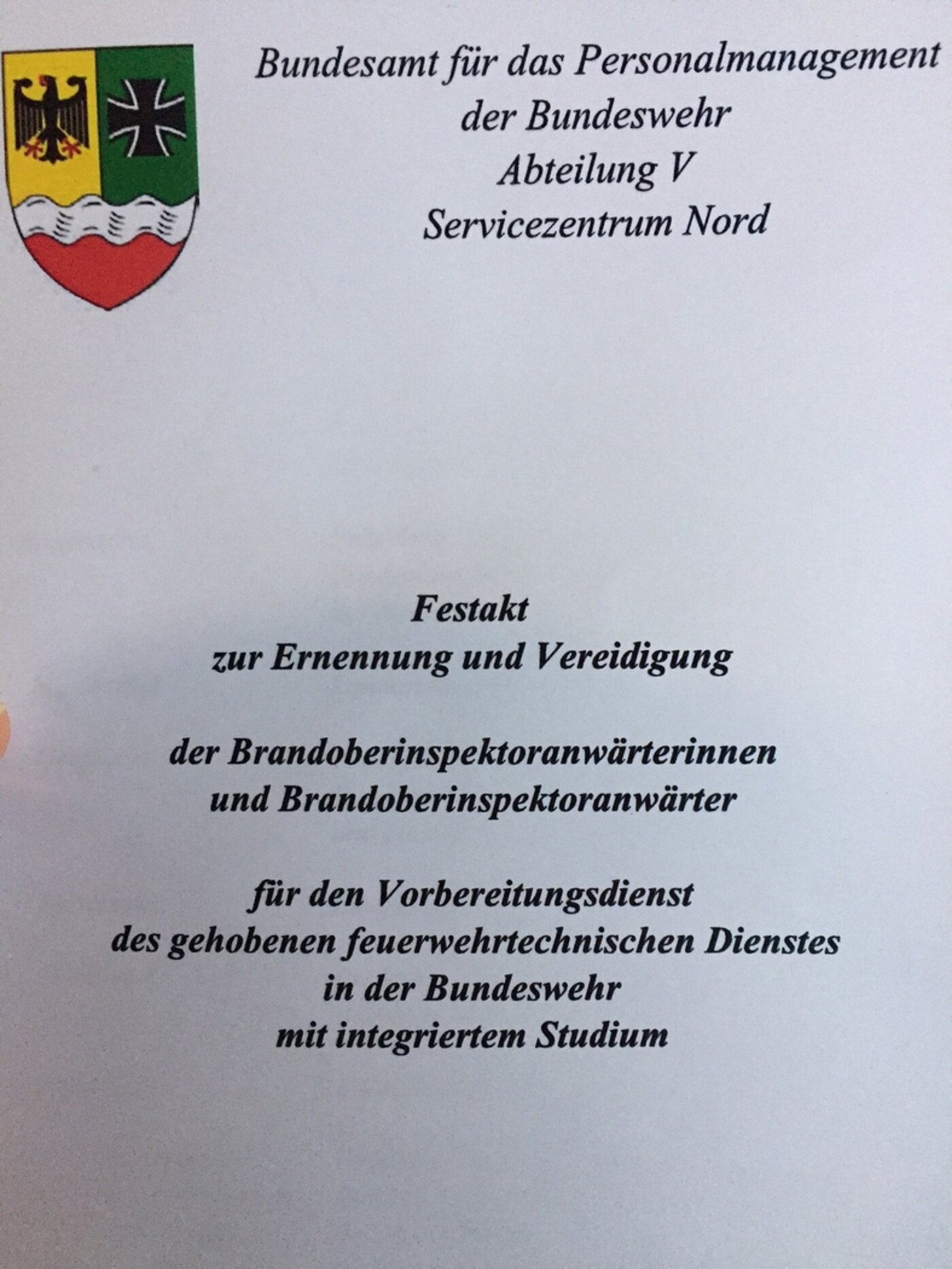Festakt zur Ernennung und Vereidigung der Brandoberinspektoranwärter/innen Festakt zur Ernennung und Vereidigung der Brandoberinspektoranwärter/innen
