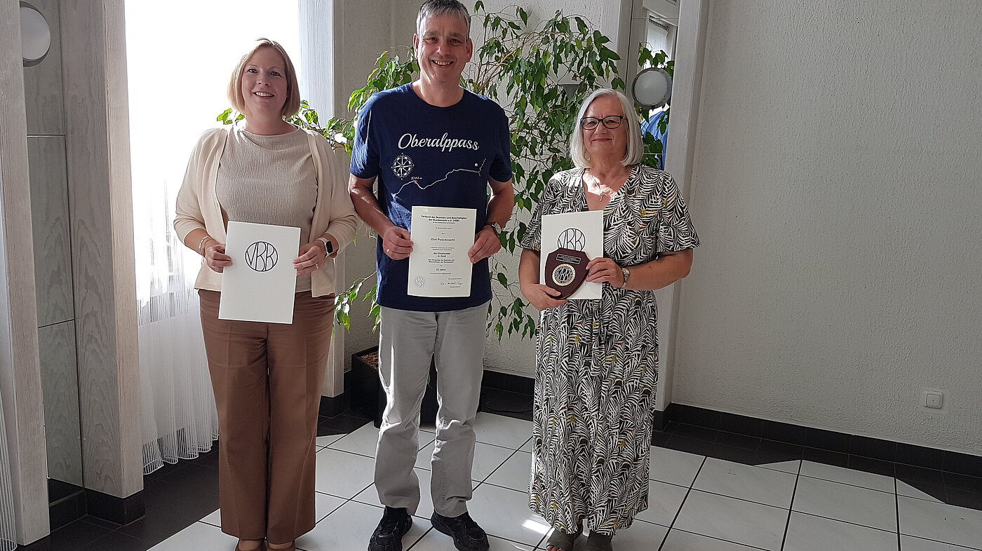 Standortgruppe Baumholde (von links nach rechts: Daniela Spengler, Olaf Peterknecht, Dorothea Scheid) Standortgruppe Baumholder