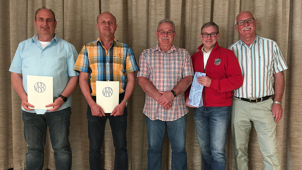 StGr St Wendel von links: TRAR Ralf Alexander, TRAI Hans Cervik, TROAR a.D. Holger Risch, TRHS Jörg Kloos, TRAI Peter Zeyer
StGr St Wendel