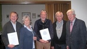 Ehrung StOGr. Stade Hans-Joachim Busse, Hildegard Seebo, Wolfgang Bösch, Manfred Semgart, Karl-Georg Grob (von links). Ehrung StOGr. Stade
