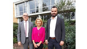 Treffen in Mannheim 2019 - Dr. Hans Liesenhoff mit Karin Voit und Christian Essig Treffen in Mannheim 2019 - Dr. Hans Liesenhoff mit Karin Voit und Christian Essig