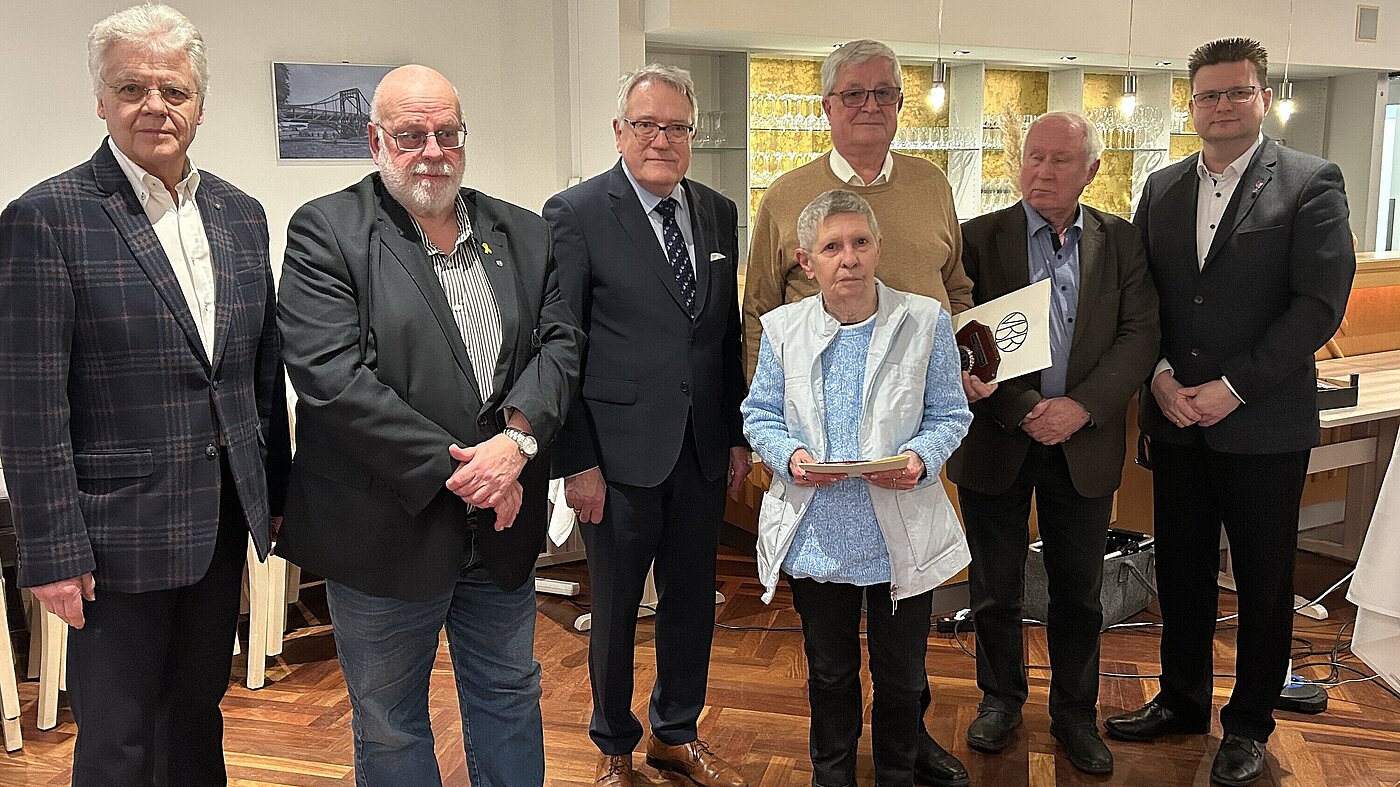 20260316_Veranstaltung_der_StOGrp_I_und_II_Wilhelmshaven von links nach rechts: Holger Höppner, Karl Nowotny, Peter Balmes, Magret Lohr, Gerold Albers, Werner Schuppel. Swen Gierke 20260316_Veranstaltung_der_StOGrp_I_und_II_Wilhelmshaven