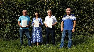 20221219_Ehrung_Sonthofen Wilhelm Jörg, Andrea Lukat, Heinz Krügler und StOGrp-Vorsitzender Vorsitzender Roland Walter (v.l.n.r.) 20221219_Ehrung_Sonthofen