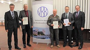 Mitgliederversammlung 2016 der Standortgruppe Mannheim von links: Dr. Joachim Kaltwang, Christian Zeumer, Michael Reutner, Klaus Michael Spieß und Wolfram Kamm Mitgliederversammlung 2016 der Standortgruppe Mannheim