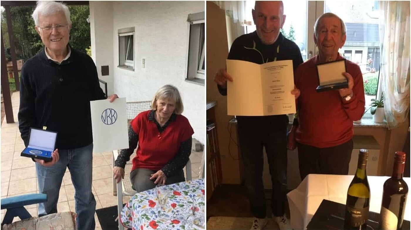 Verleihung der Ehrenmedaille des Verbandes an RAmtm a.D. Edmund Mistler und an TRAmtm a.D. Adolf Wild 20220225_Verleihung_Ehrenmedaille_StOGrp_Bad_Bergzabern