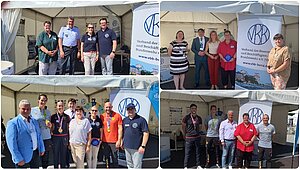 20230821_Collage_Tag_der_offenen_Tuer_der_Bundesregierung Prominente Besucher zu Gast am VBB-Stand: Stellvertretender Generalinspekteur GenLt Markus Laubenthal und Parlamentarische Staatssekretärin Siemtje Möller, sowie die Spitzensportler und Olympioniken Kira Walkenhorst, Regina Mispelkamp, Ronald Rauhe, Ali Lacin und Eric Lesser 20230821_Collage_Tag_der_offenen_Tuer_der_Bundesregierung