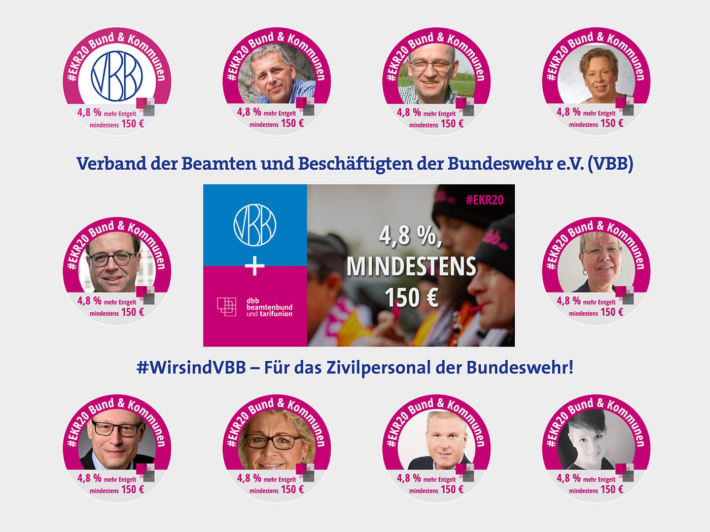 VBB Bilder Einkommensrunde 2020 #EKR20 als Collage VBB Bilder Einkommensrunde 2020 #EKR20 als Collage