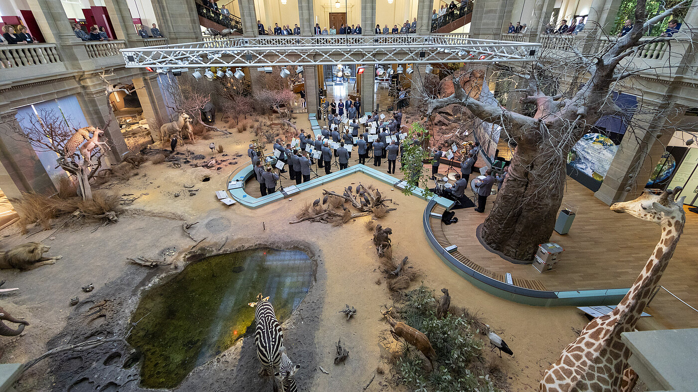 Jahresempfang Blick auf die Serenade im Lichthof des Museum König