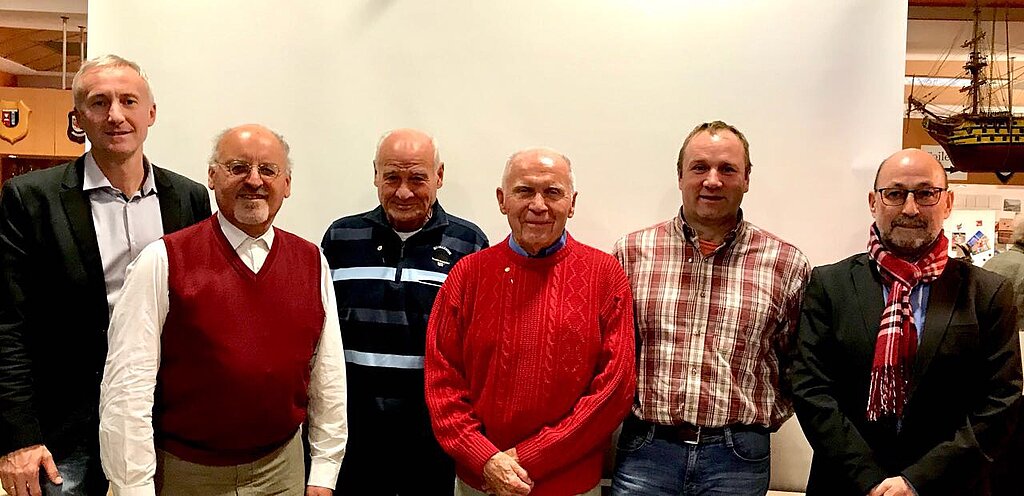 Stetten am Kalten Markt von links: Standortgruppenvorsitzende Ewald Hoffmann, Roland Knoll, Christian Rühmann, Hermann Pflumm, Oliver Beil und Bernhard Gabler. Stetten am Kalten Markt