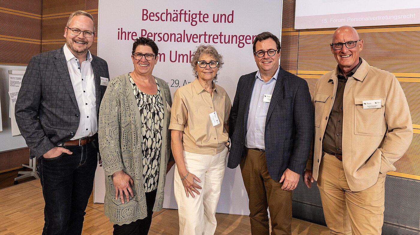 Personalvertretungsforum v.l.n.r.: Roland Brose, Melanie Binz, Beatrix Garnier-Merz, Alexander Hess, Stefan Tittes-Deblon Personalvertretungsforum