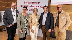 Personalvertretungsforum v.l.n.r.: Roland Brose, Melanie Binz, Beatrix Garnier-Merz, Alexander Hess, Stefan Tittes-Deblon Personalvertretungsforum