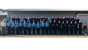 2019 Informationsveranstaltung bei der Bw-Feuerwehr in Stetten akM Links, der stellvertretende VBB-Landesvorsitzende von Baden-Württemberg und Standortgruppenvorsitzender der VBB-Standortgruppe Stetten am kalten Markt, Ewald Hoffmann und (rechts) die Beisitzerin im Landesverband und Schriftführerin der Standortgruppe Stetten a.k.M., Beatrice Haug. 2019 Informationsveranstaltung bei der Bw-Feuerwehr in Stetten akM